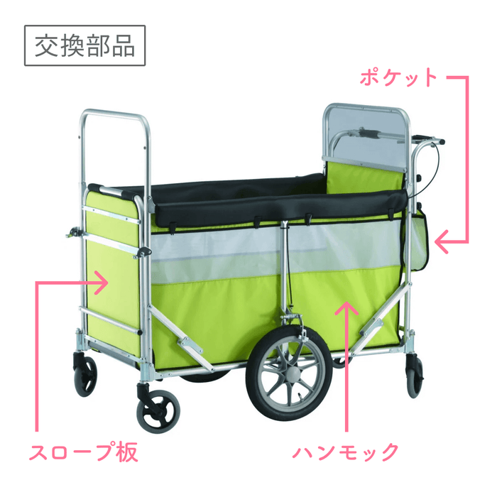 【交換部品】ロングライトバス・オリジナルおさんぽ車 交換部品セット（ハンモック・ポケット・スロープ板）