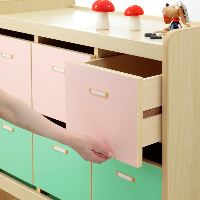 つながる・らっくシリーズ　6人用引出棚（ラッチ付き）