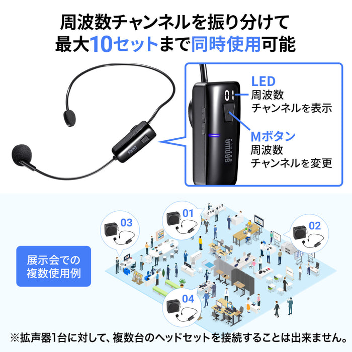 両手が空いて便利！ワイヤレスポータブル拡声器スピーカー