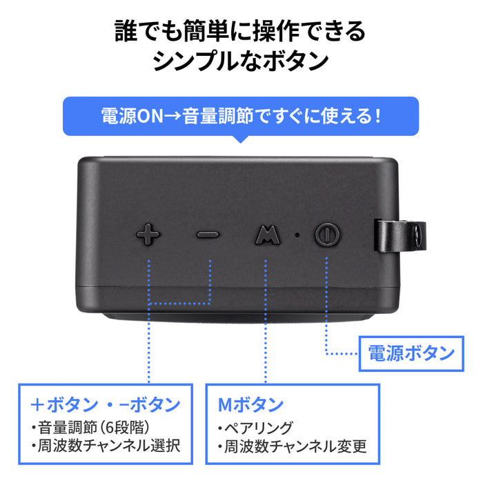 両手が空いて便利！ワイヤレスポータブル拡声器スピーカー